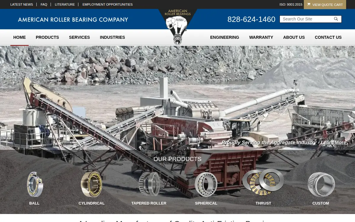 Homepage of American Roller Bearing INC.