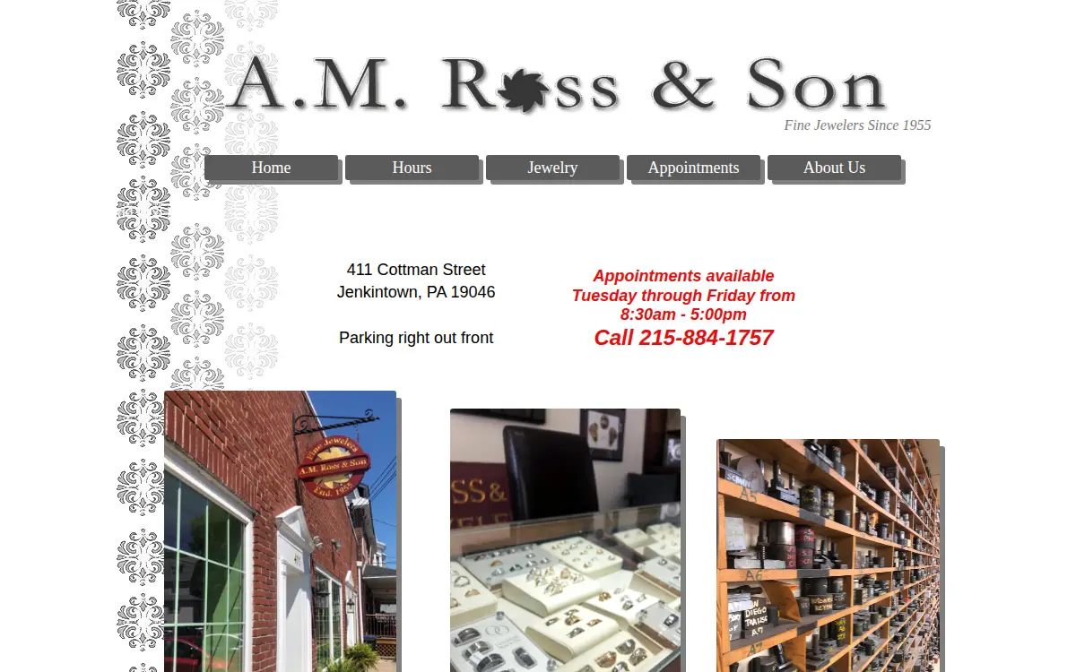 Homepage of Am Ross & Son, LLC