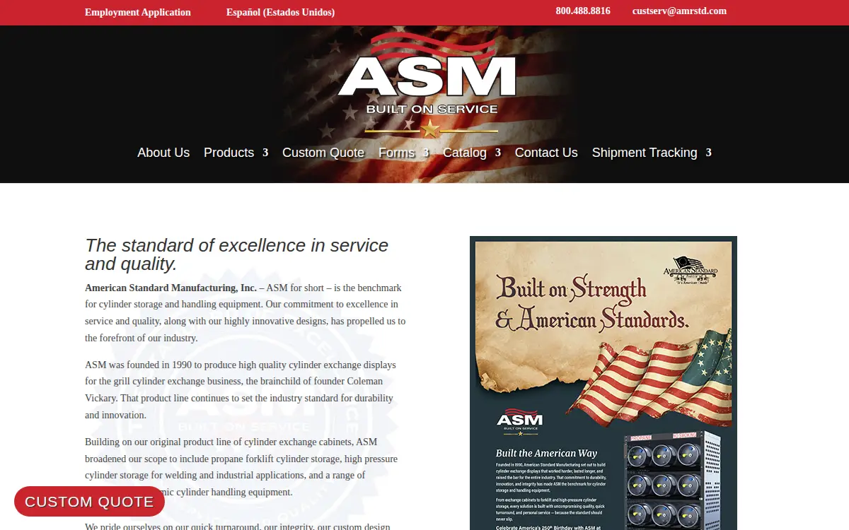 Homepage of American Standard Manufacturing, INC.