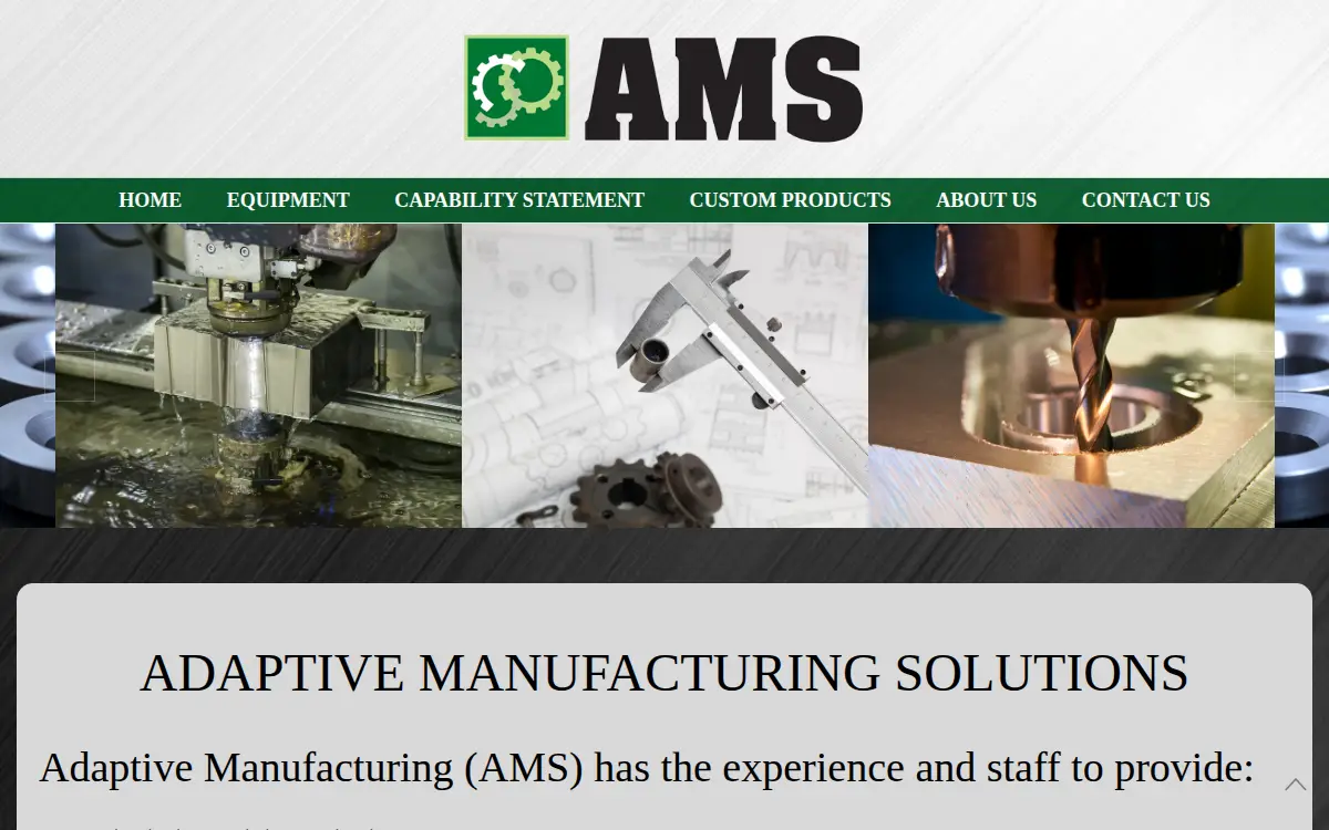 Homepage of Adaptive Manufacturing Solutions LLC