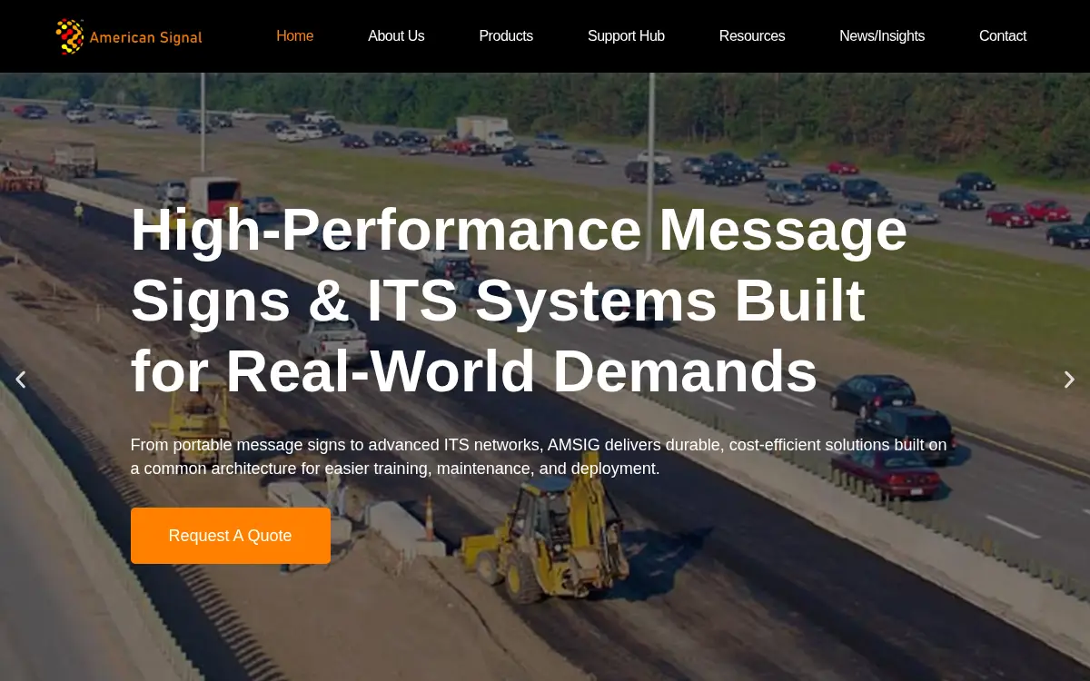 Homepage of American Signal Company