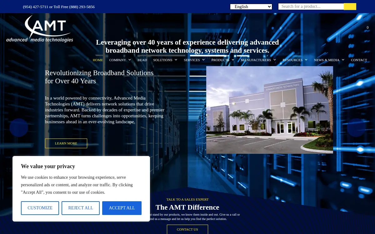 Homepage of Advanced Media Technologies, INC