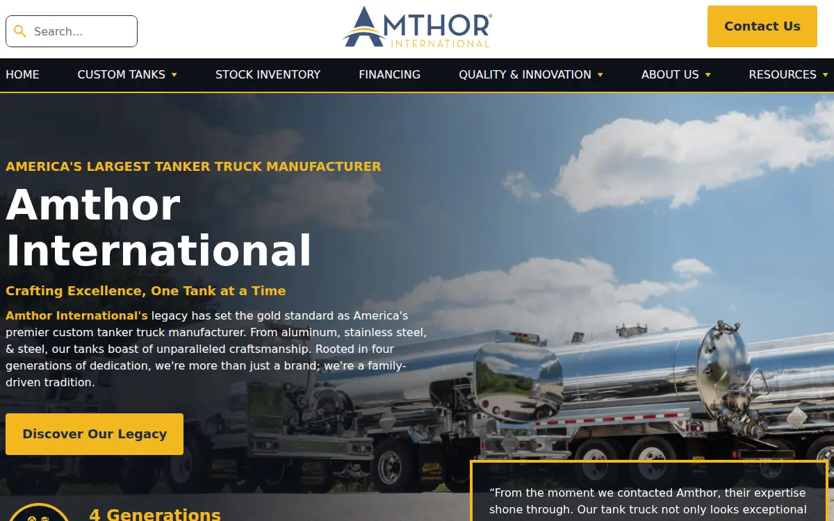 Homepage of Amthor International INC