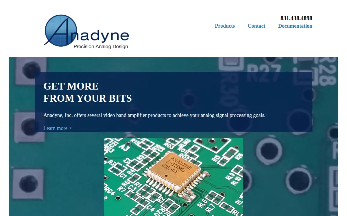 Homepage of Anadyne, INC.