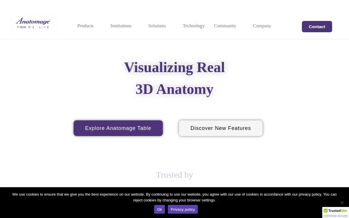 Homepage of Anatomage INC