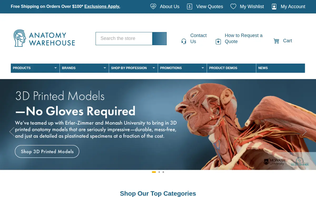 Homepage of Anatomical Worldwide, LLC