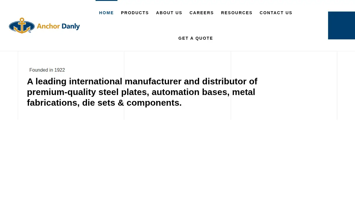 Homepage of Anchor Danly, LLC