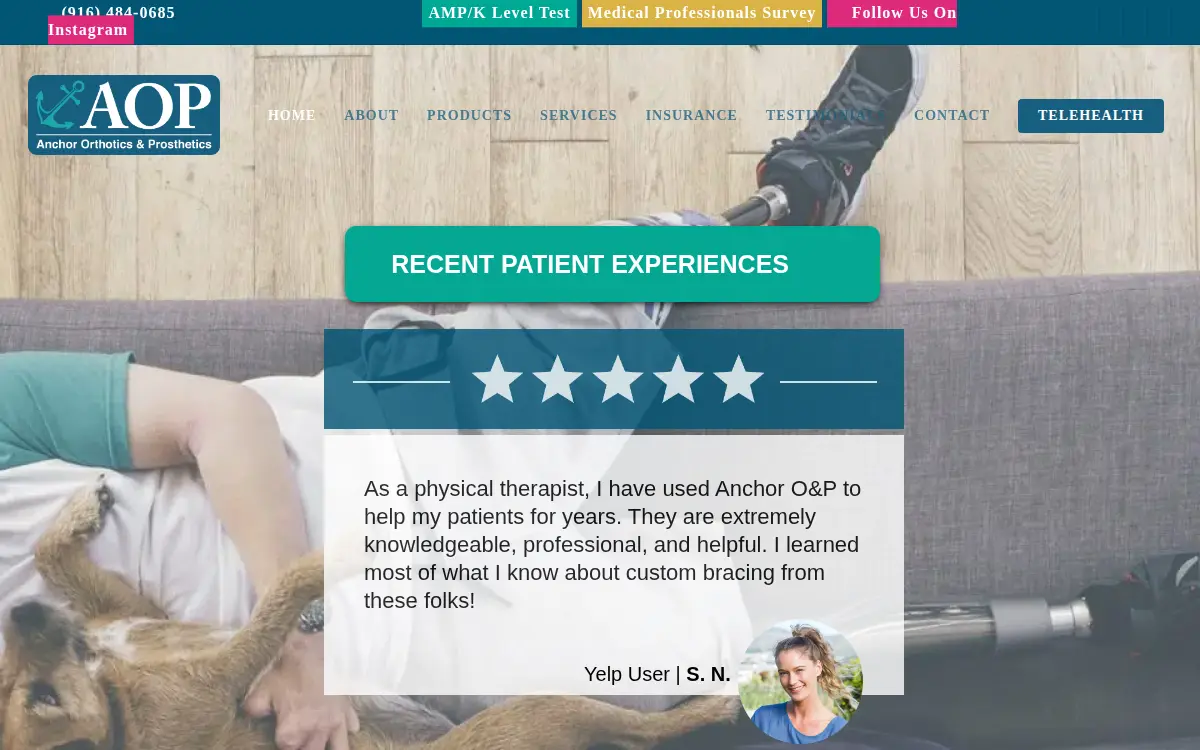 Homepage of Anchor Orthotics & Prosthetics INC