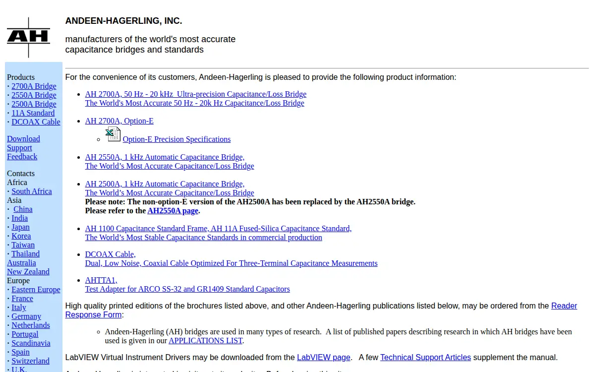 Homepage of Andeen-hagerling INC