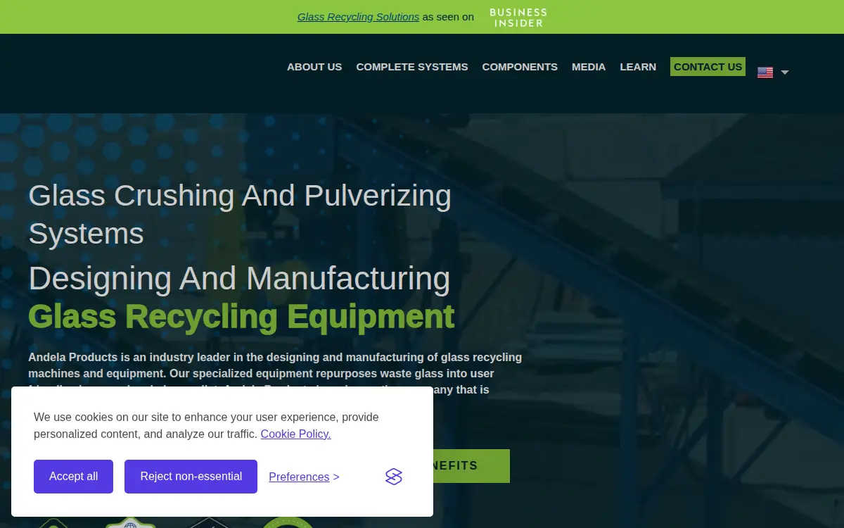 Homepage of Andela Tool & Machine INC