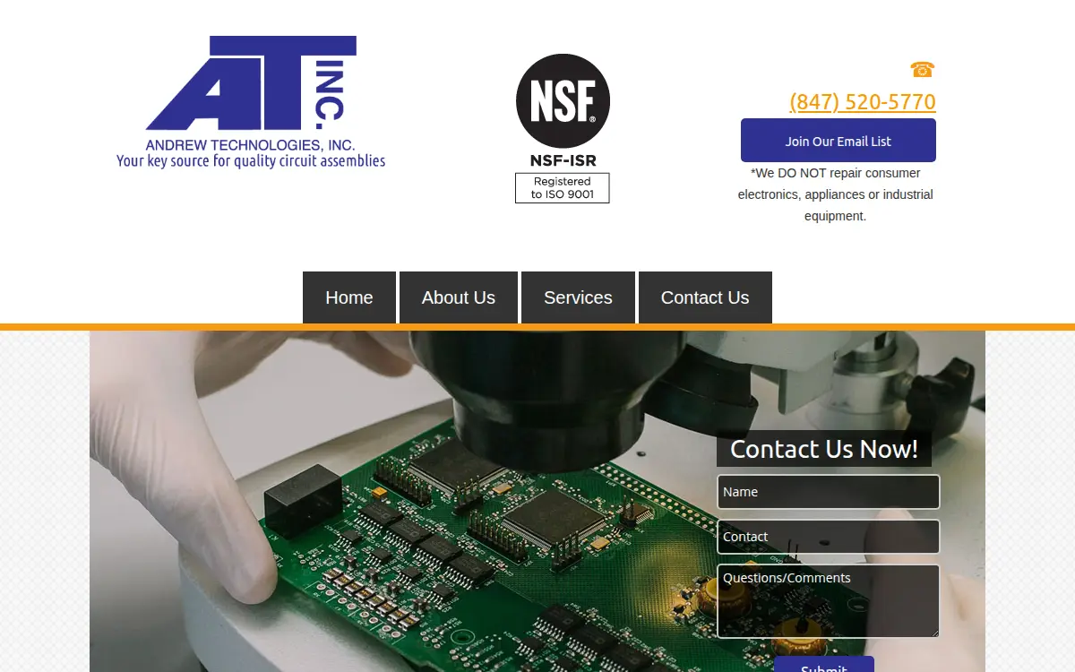 Homepage of Andrew Technologies INC