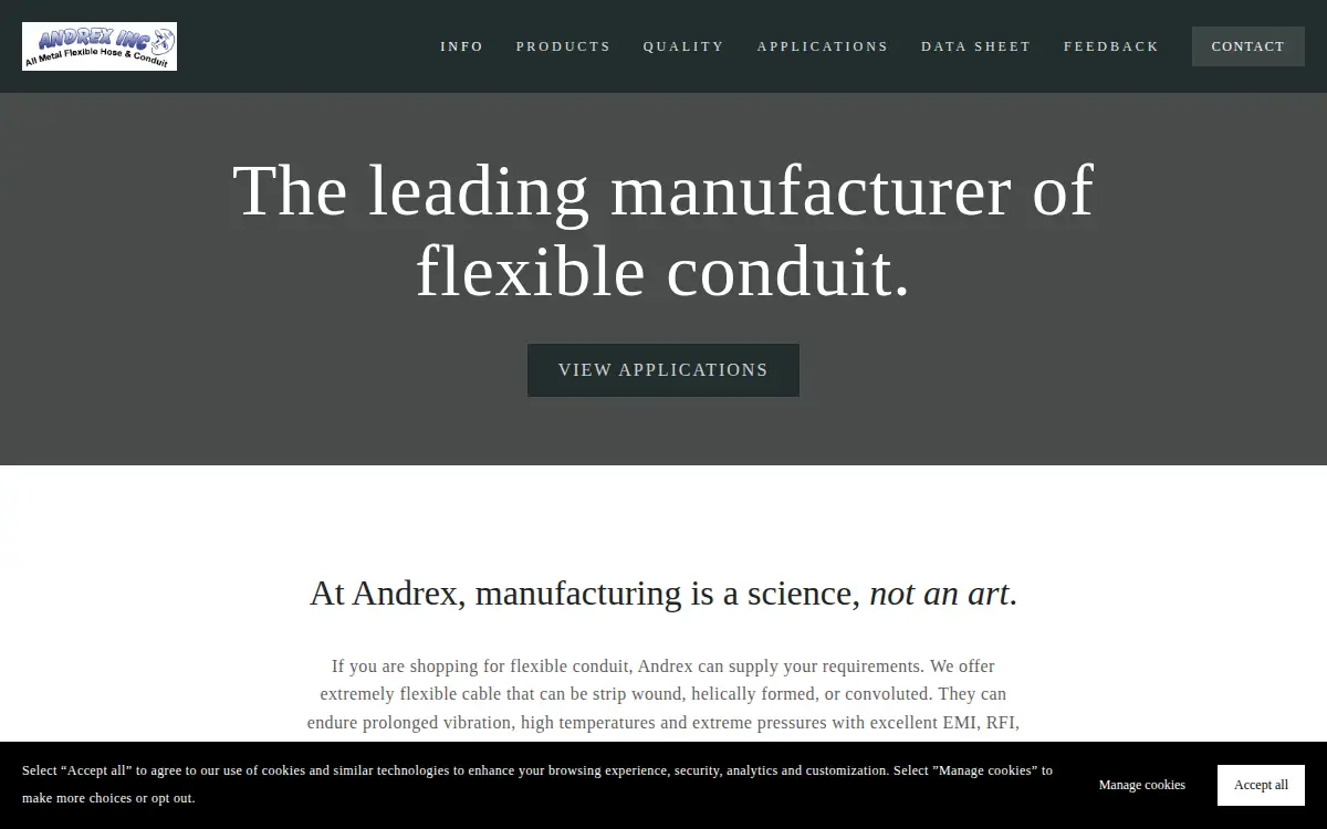 Homepage of Andrex INC