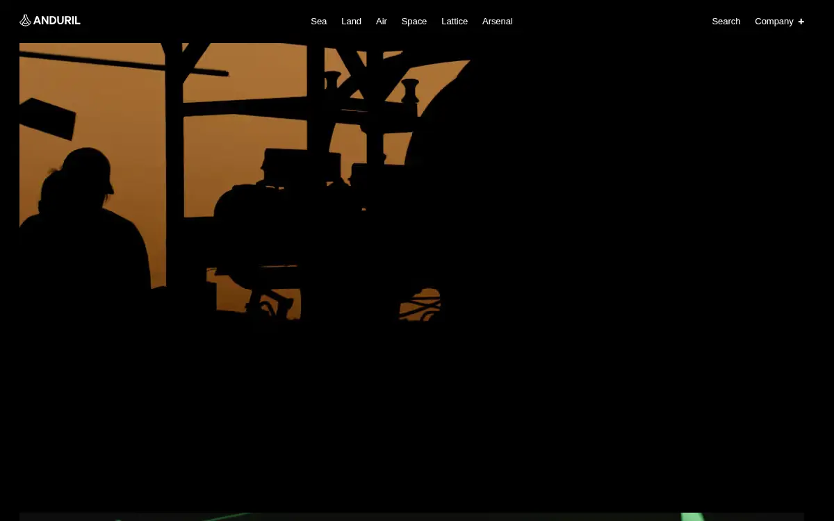 Homepage of Anduril Industries, INC.