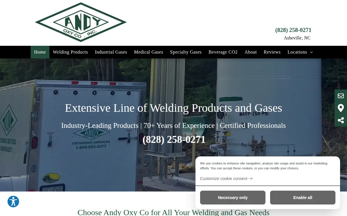 Homepage of Andy-oxy CO INC