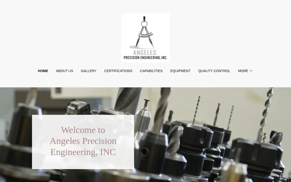 Homepage of Angeles Precision Engineering, INC.