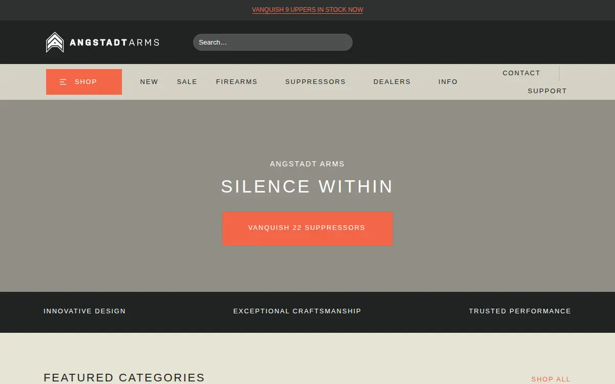 Homepage of Angstadt Arms LLC
