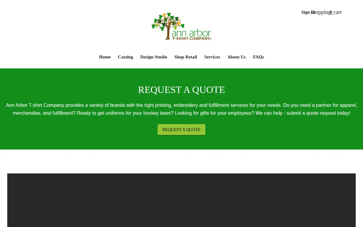 Homepage of The Ann Arbor T-shirt Company, LLC