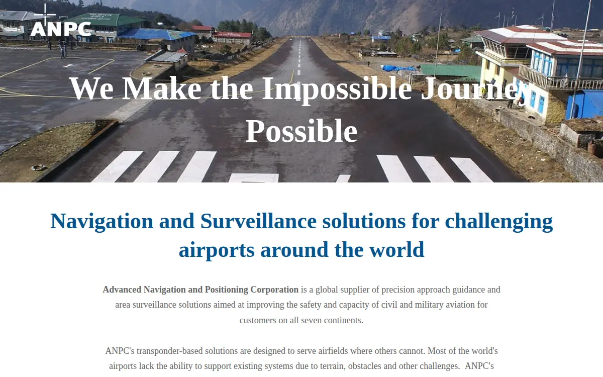 Homepage of Advanced Navigation & Positioning Corporation