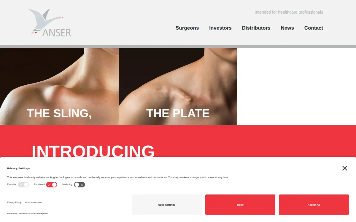 Homepage of Anser Implants Usa, INC