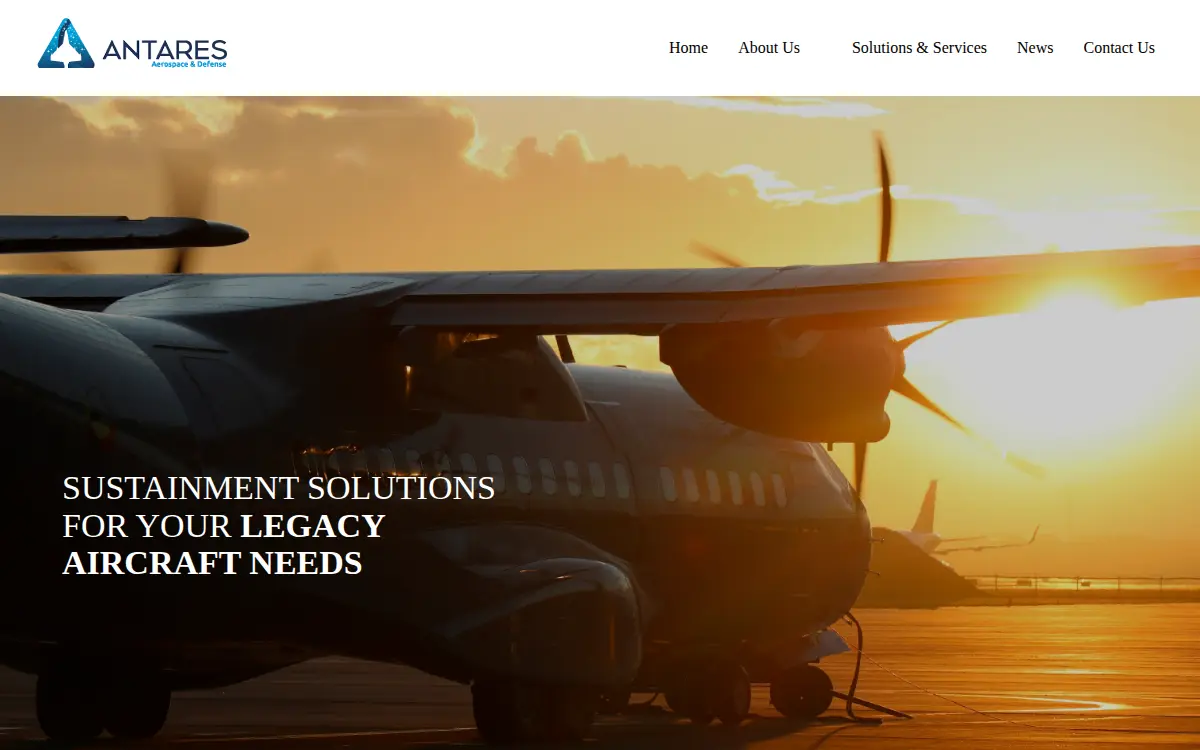 Homepage of Antares Aerospace & Defense, LLC
