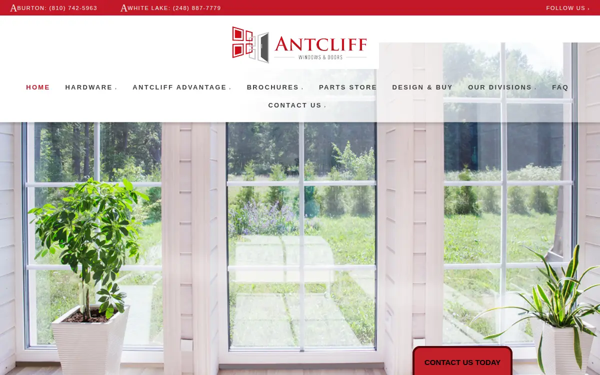 Homepage of Antcliff Windows & Doors INC.