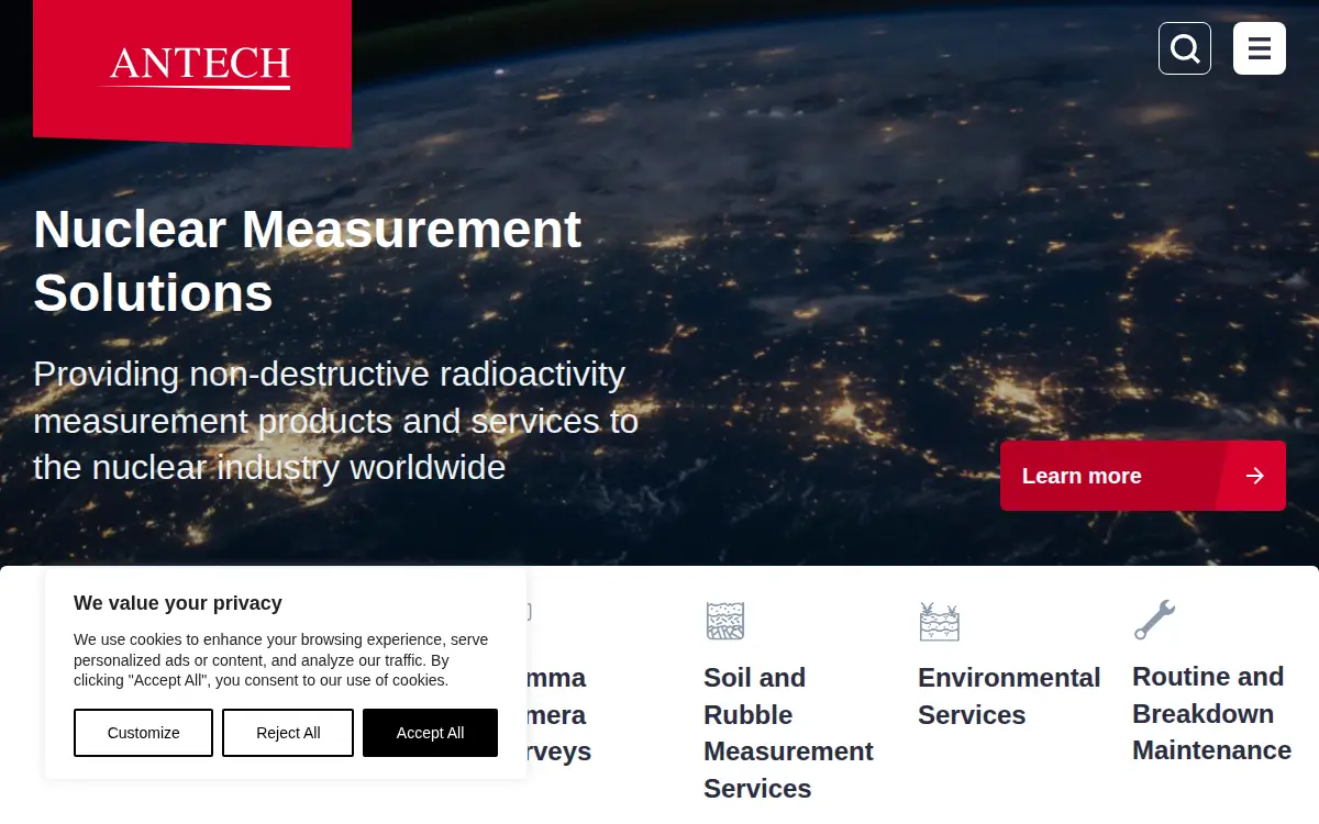 Homepage of Antech INC.