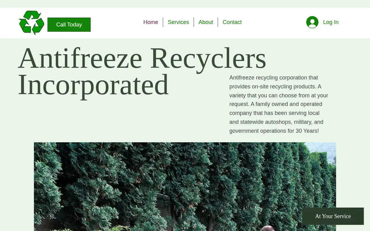 Homepage of Antifreeze Recyclers Incorporated