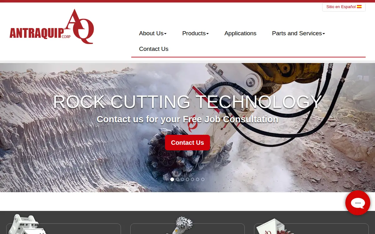 Homepage of Antraquip Corporation