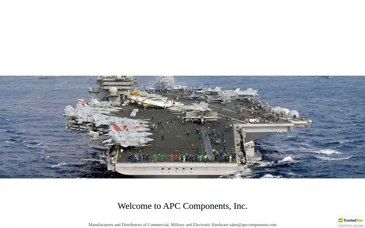 Homepage of A P C Components INC.