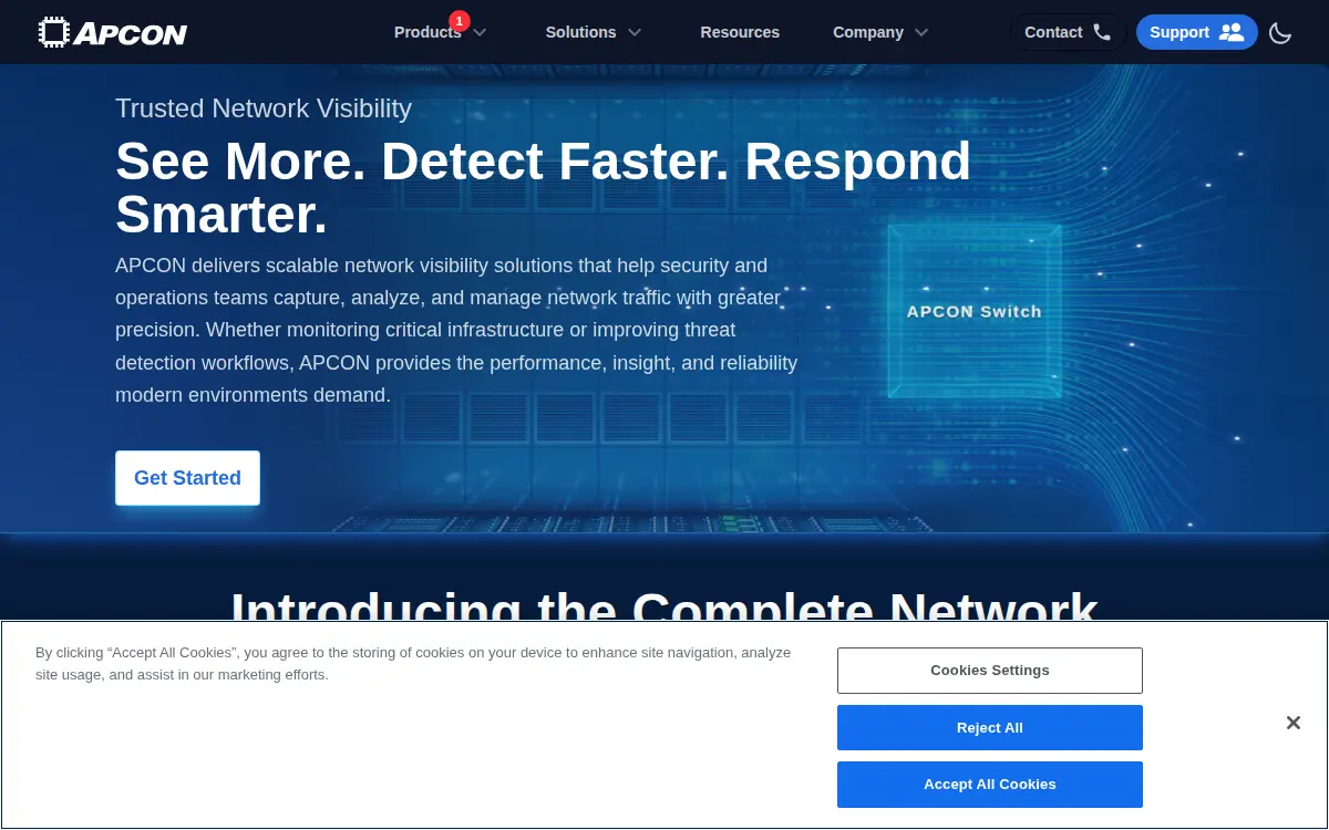 Homepage of Apcon, INC