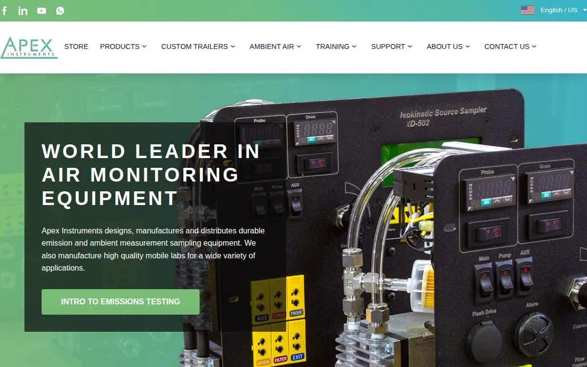 Homepage of Apex Instruments, Incorporated