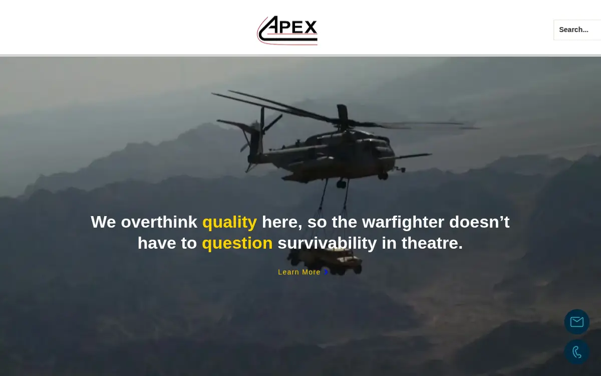 Homepage of Apex Manufacturing Group INC