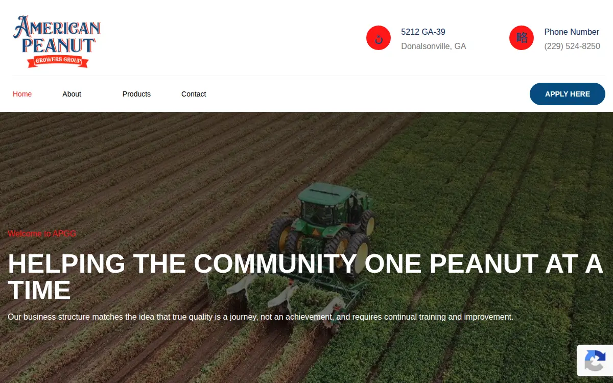 Homepage of American Peanut Growers Group, LLC