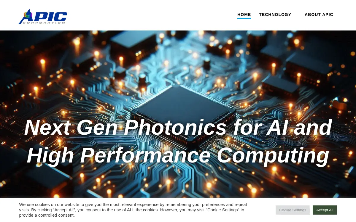 Homepage of Apic Corporation
