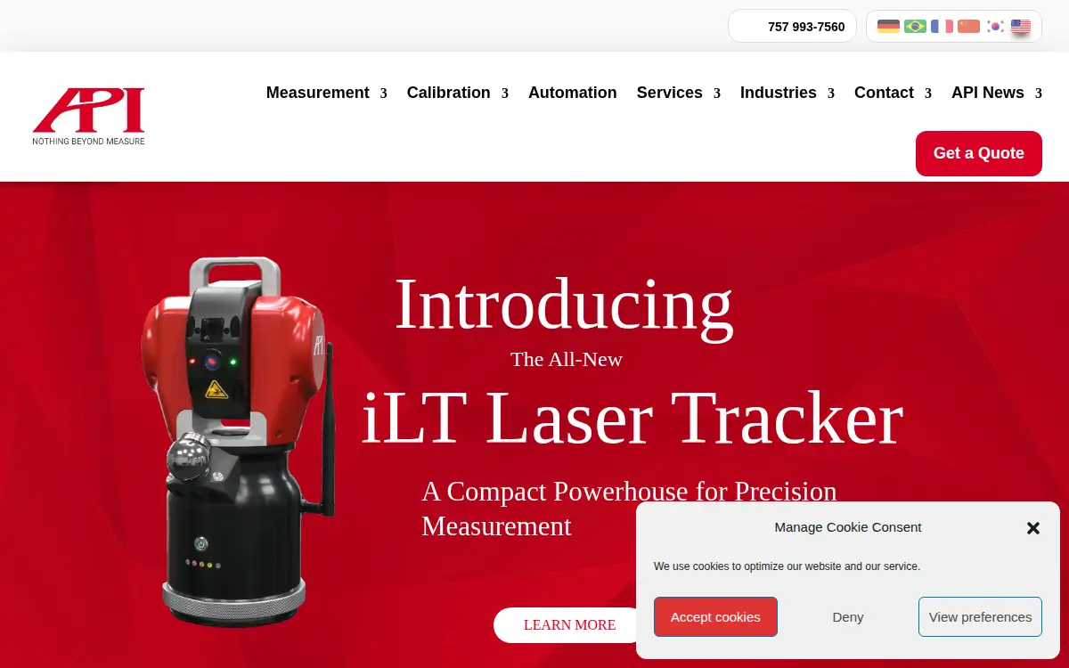 Homepage of Automated Precision, INC.