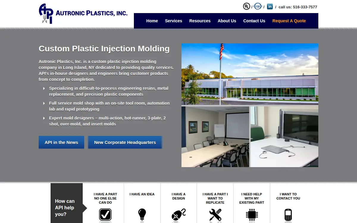 Homepage of Autronic Plastics INC