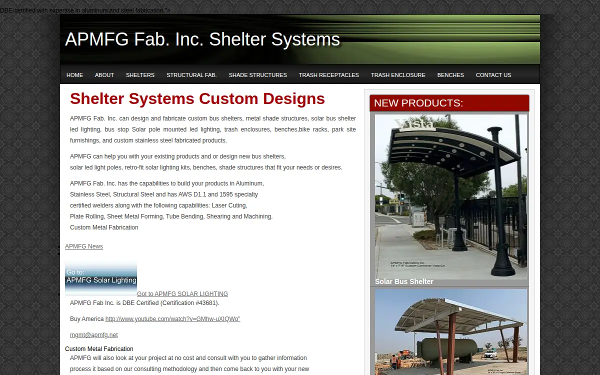 Homepage of Apmfg Fabricators INC