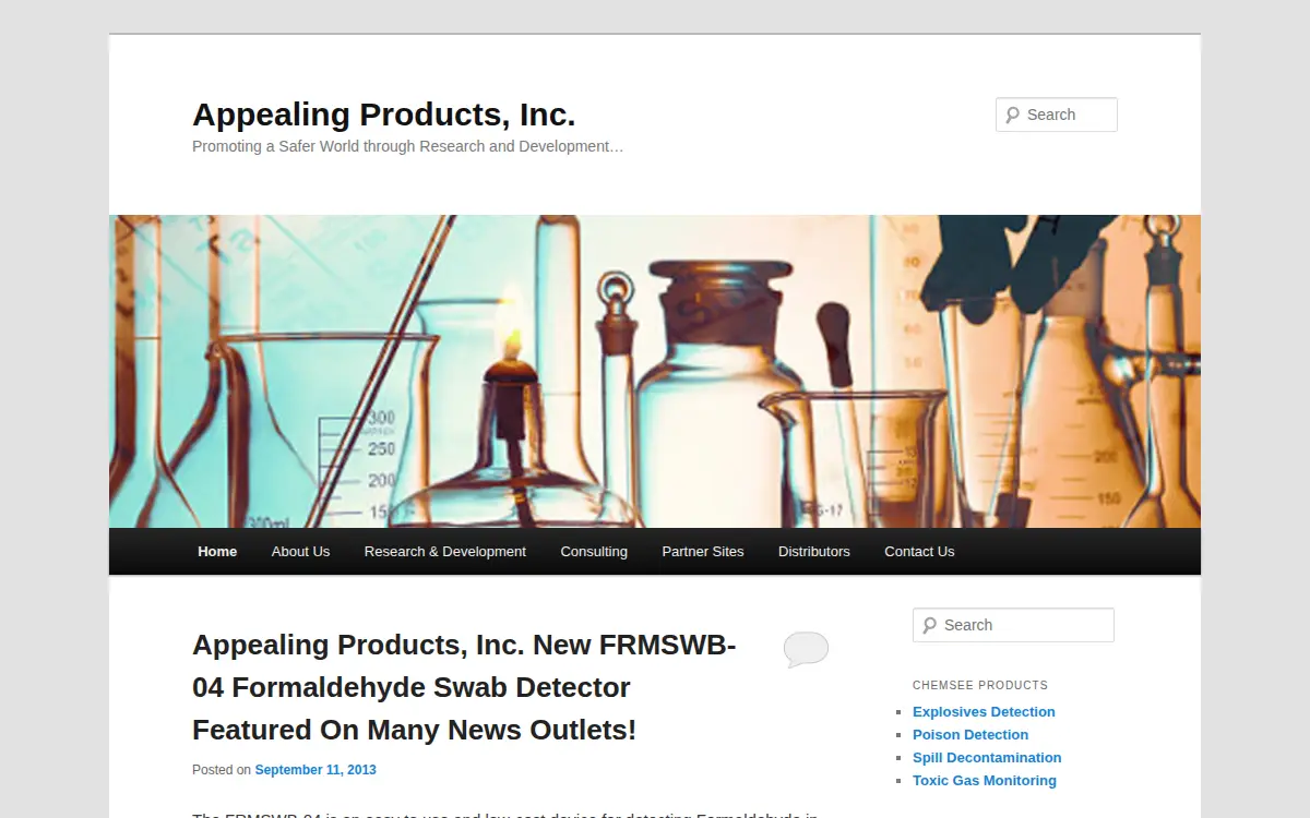 Homepage of Appealing Products, INC.