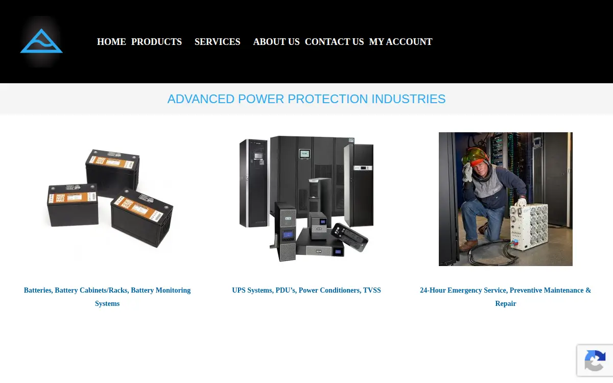 Homepage of Advanced Power Protection Industries, INC
