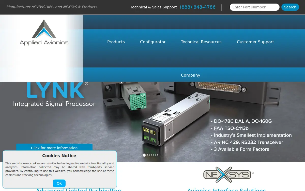 Homepage of Applied Avionics, LLC