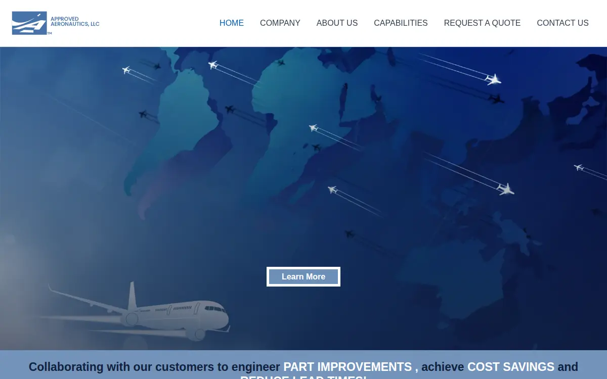 Homepage of Approved Aeronautics, LLC