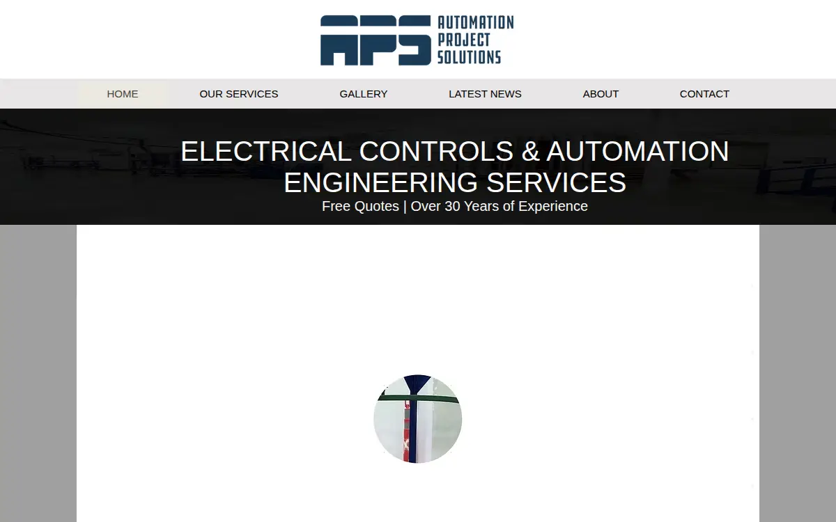 Homepage of Automation Project Solutions, LLC