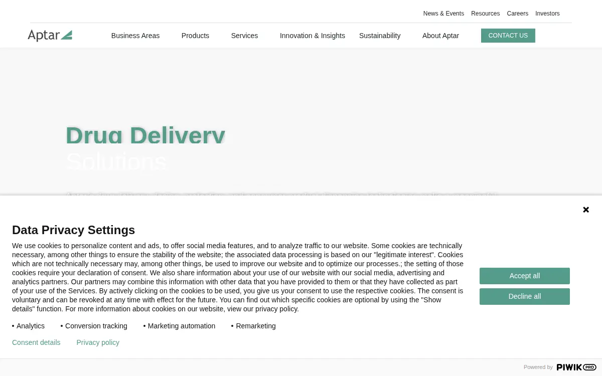 Homepage of Aptargroup INC
