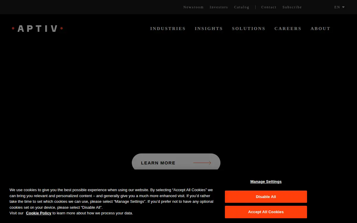 Homepage of Aptiv Services 3 (us), LLC