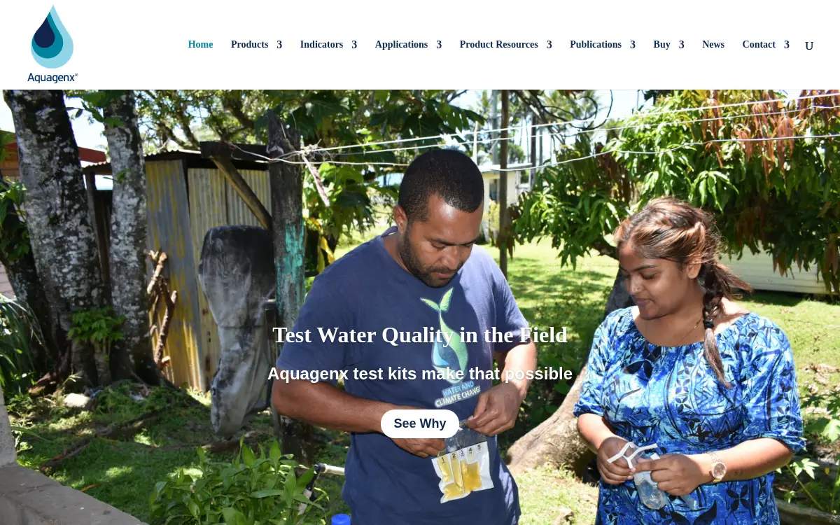 Homepage of Aquagenx, LLC