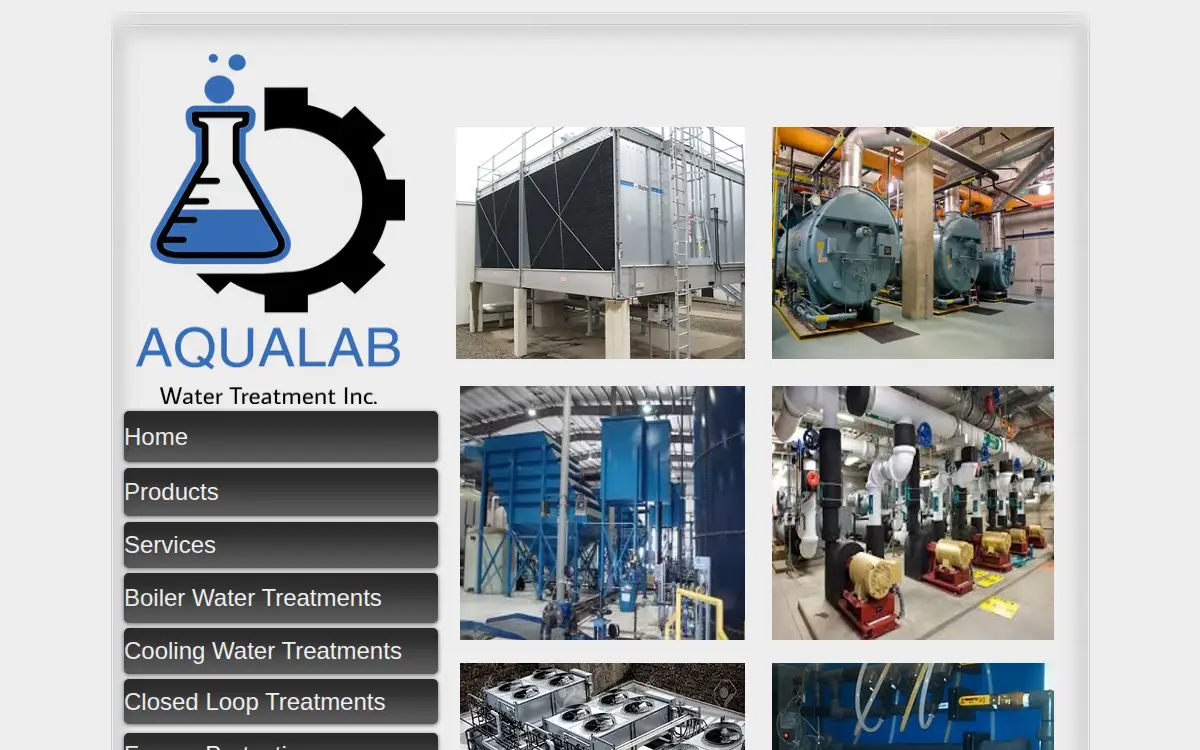 Homepage of Aqualab Water Treatment INC