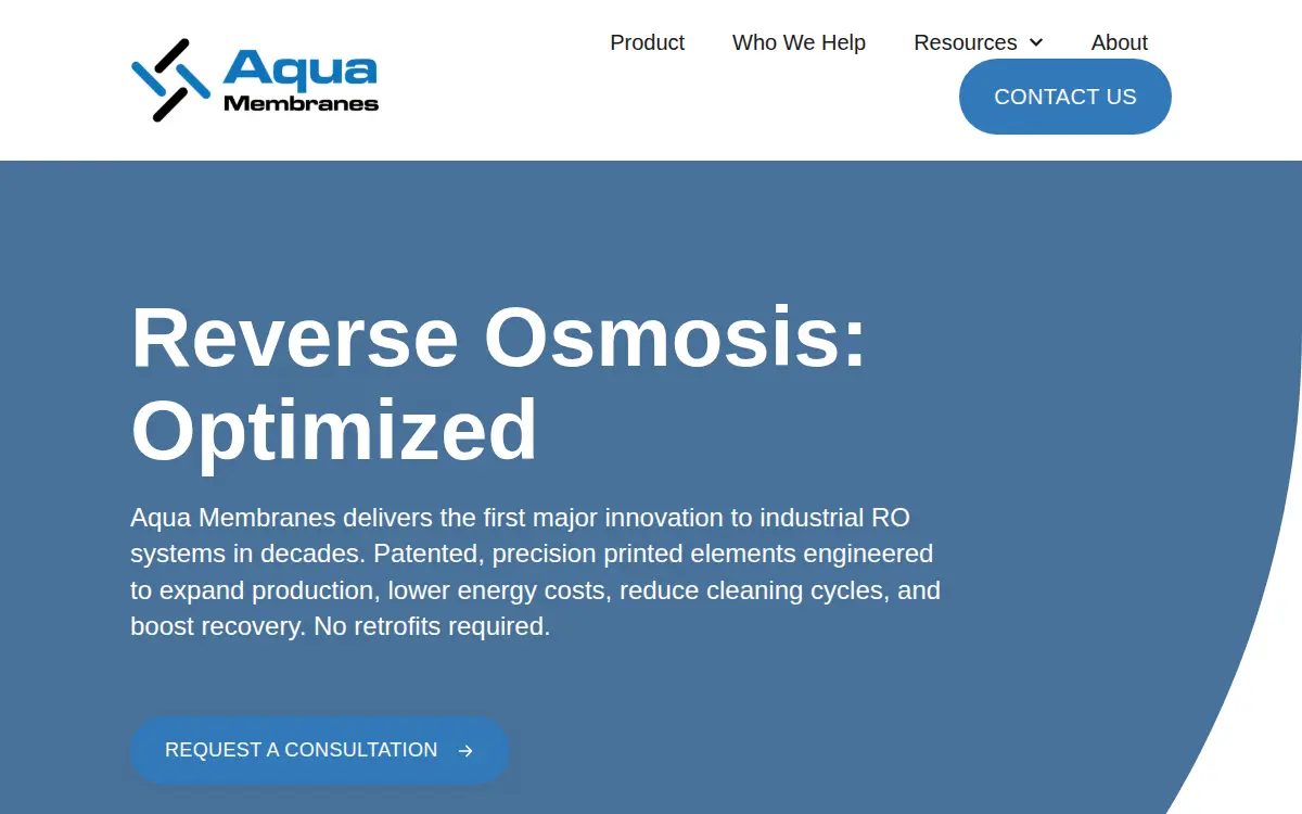 Homepage of Aqua Membranes INC