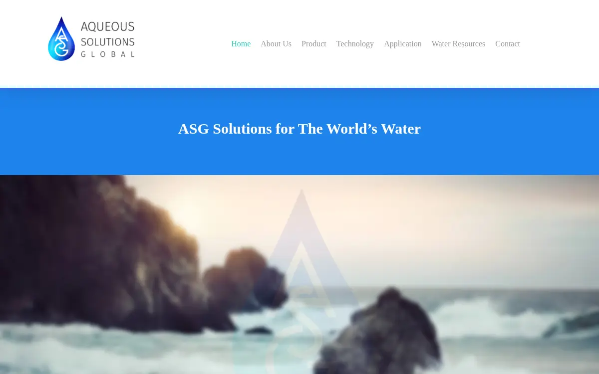 Homepage of Aqueous Solutions Global, LLC