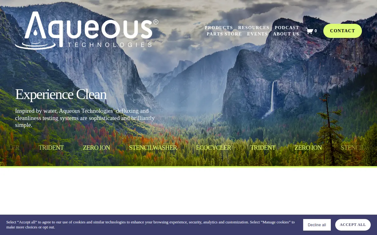 Homepage of Aqueous Technologies Corporation