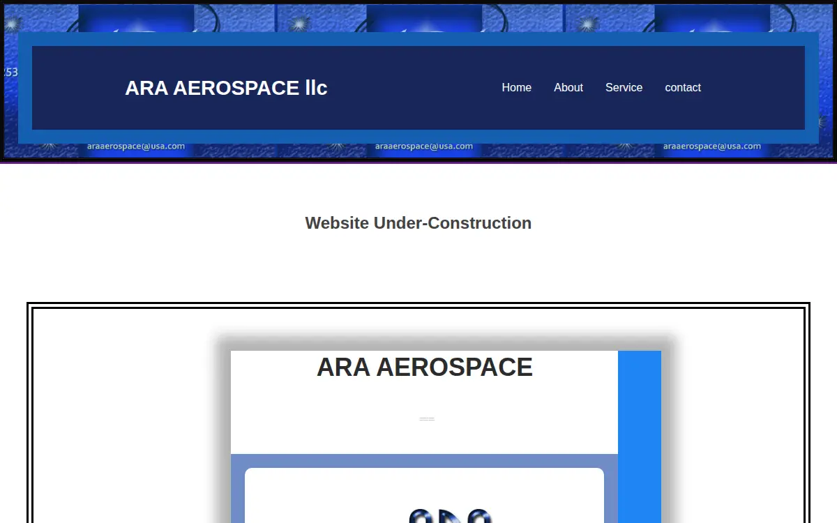 Homepage of Ara Aerospace LLC